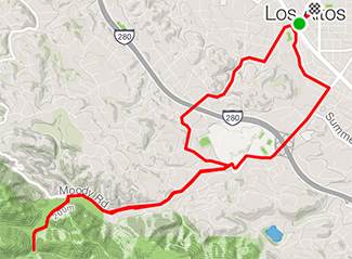 Running route to Hidden Villa
