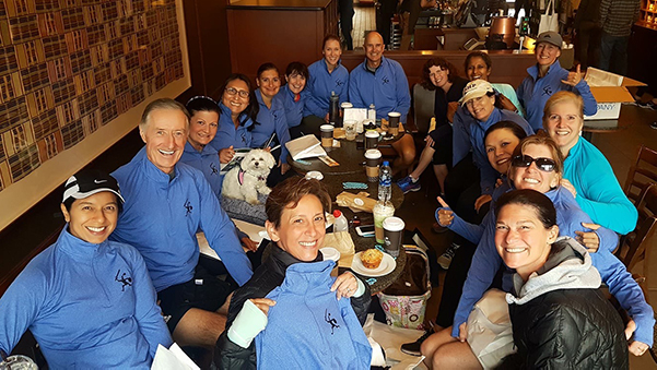 Post-run coffee time with Los Altos Runners