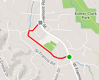 Running segment behind Pinewood School