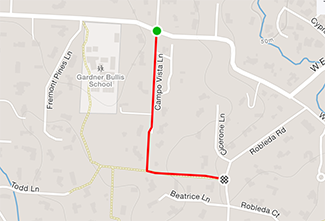 Running segment between Campo Vista and Robleda