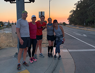 Runners and the sunrise