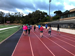 Runners on the track