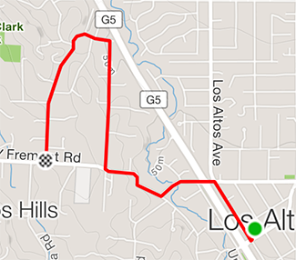 Running segment on Miranda in Los Altos Hills